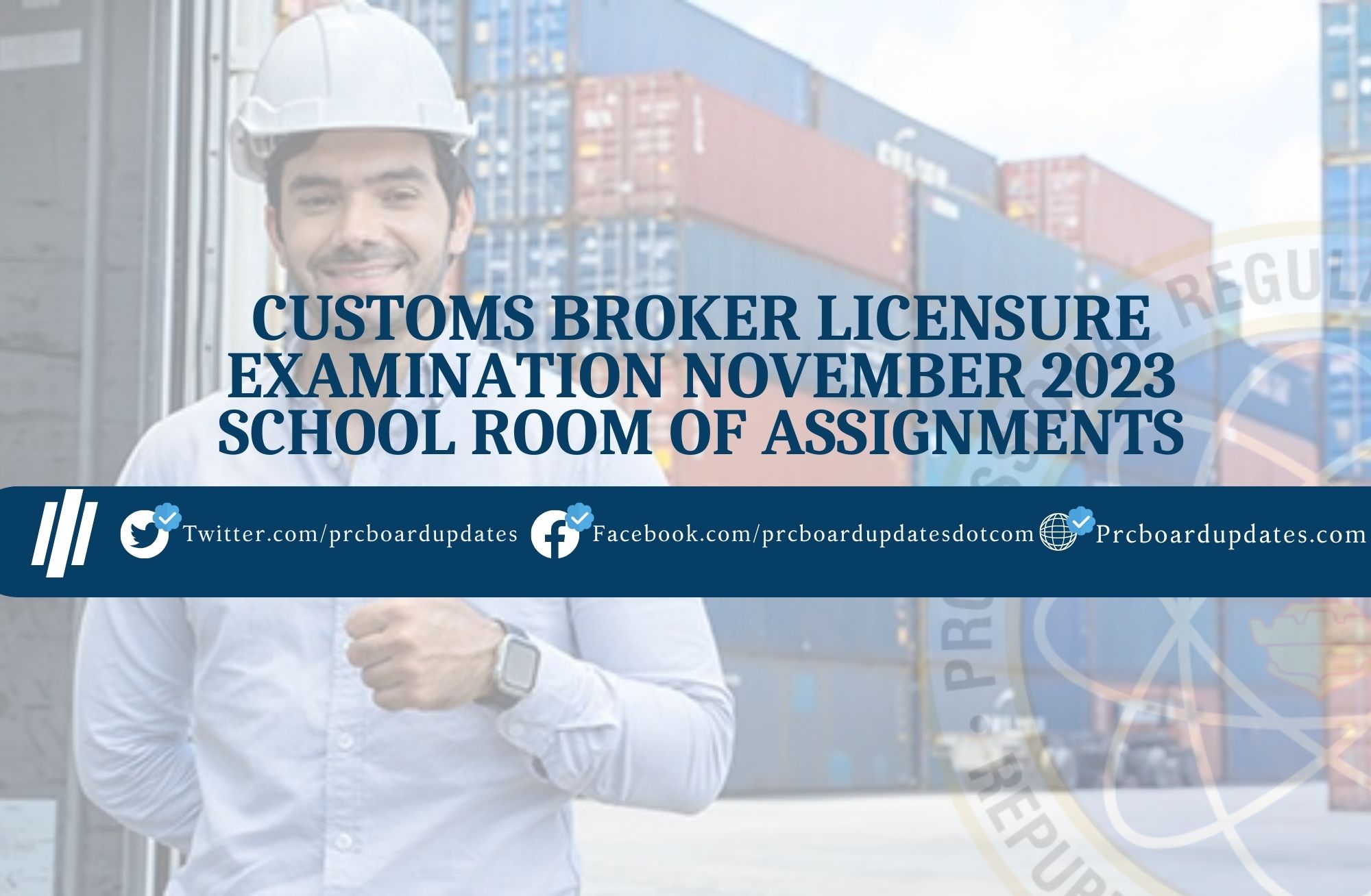 Customs Broker Licensure November 2023 Examination School Room of Assignment