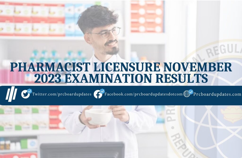 Pharmacist Licensure November 2023 Examination Results