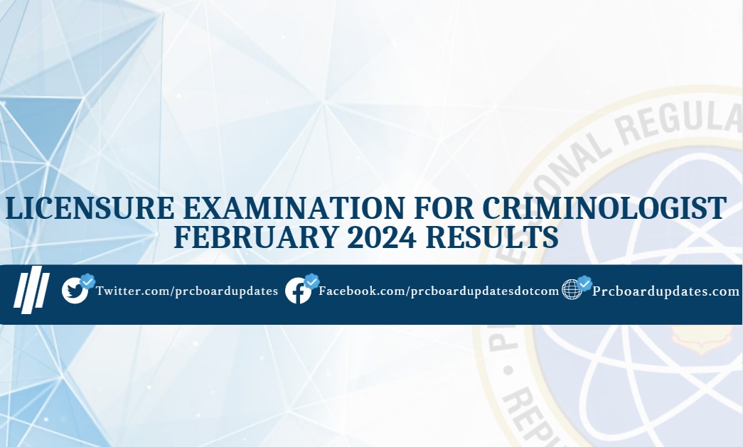 Licensure Examination for Criminologist February 2024 Results