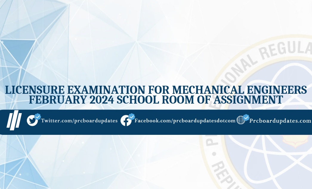 Licensure Examination for Mechanical Engineers February 2024 School