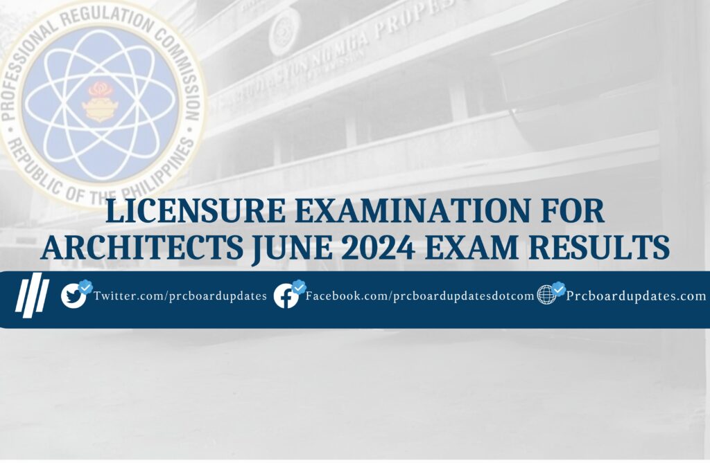 Licensure Examination for Architects June 2024 Exam Results