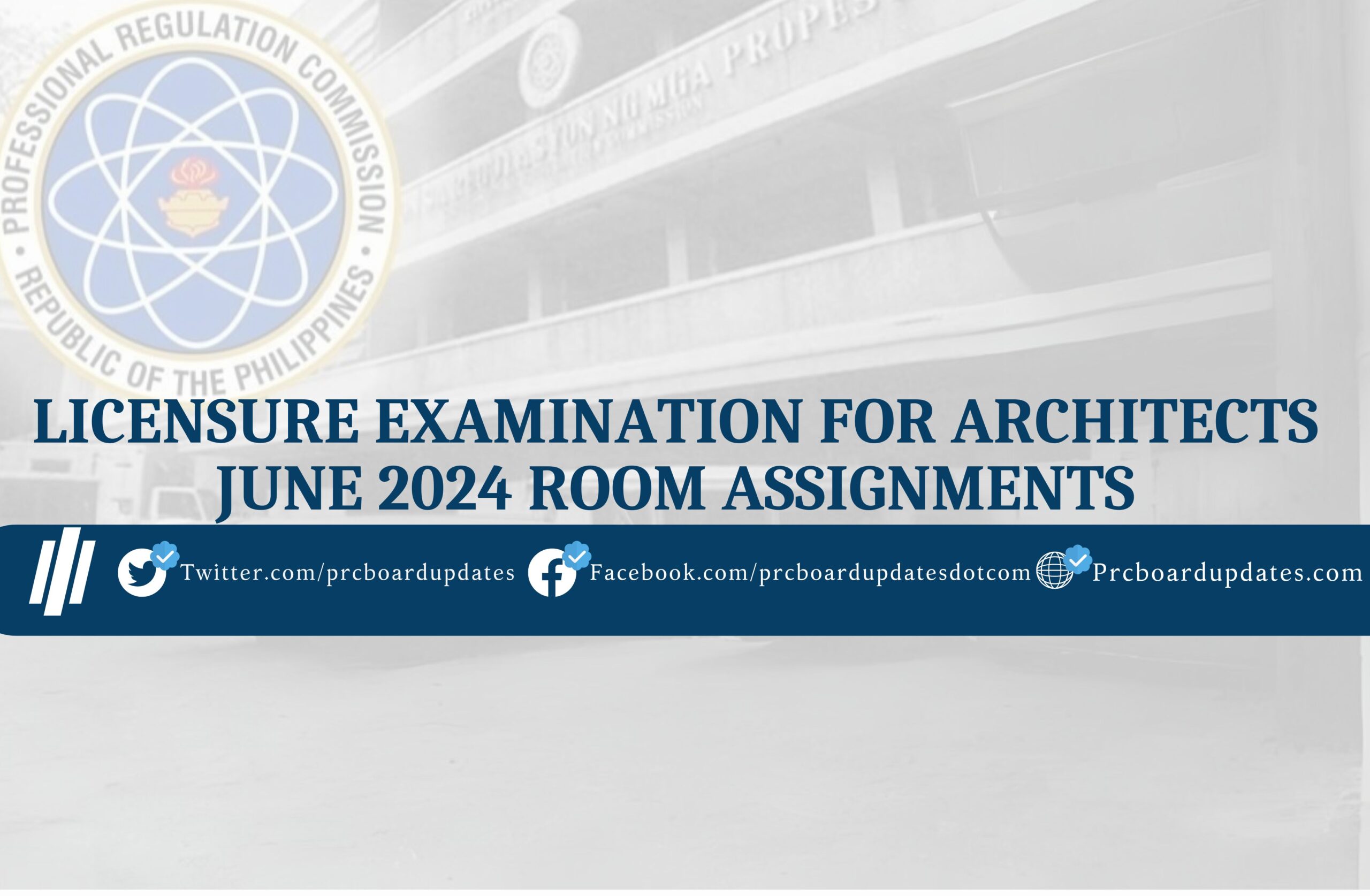 Licensure Examination for Architects June 2024 Room Assignments