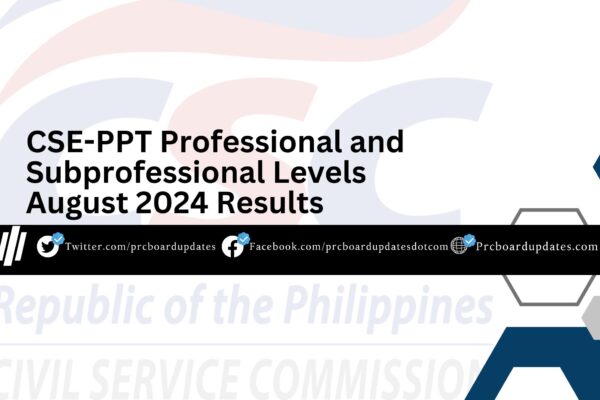 CSE-PPT Professional and Subprofessional Levels August 2024 Results