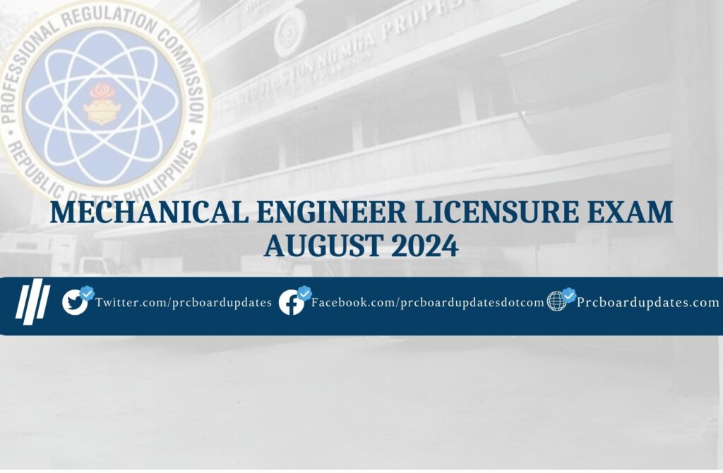 Mechanical Engineer Licensure Exam August 2024