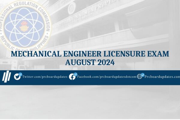 Mechanical Engineer Licensure Exam August 2024