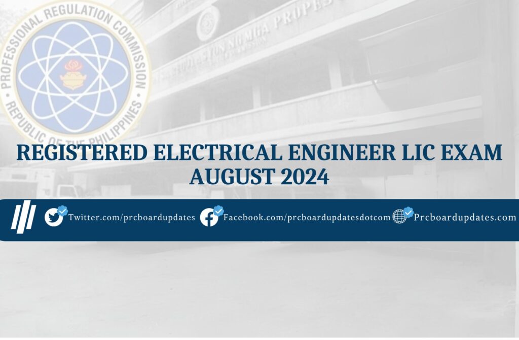 Registered Electrical Engineer Lic Exam August 2024