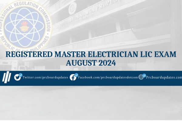 Registered Master Electrician Lic Exam August 2024