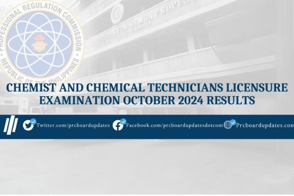 Chemist and Chemical Technicians Licensure Examination October 2024 Results