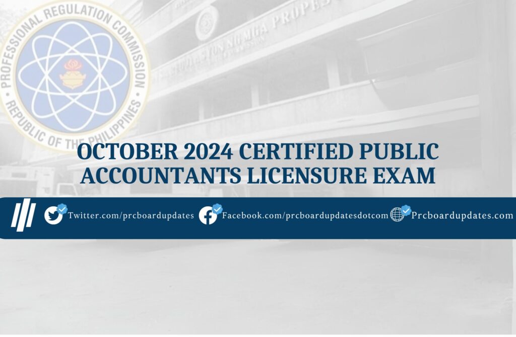 October 2024 Certified Public Accountants Licensure Exam