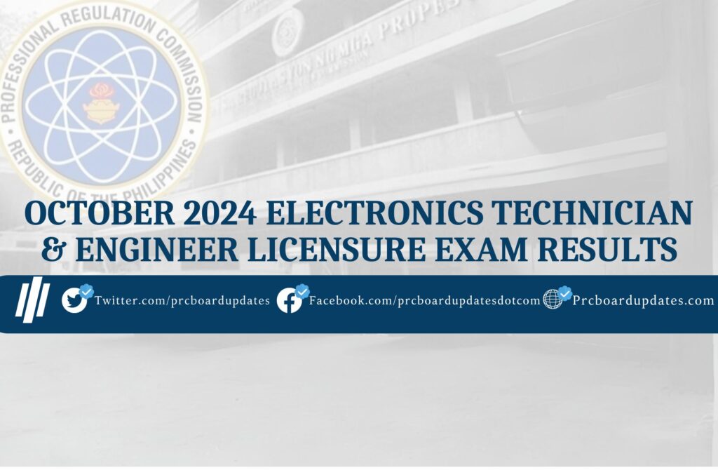 October 2024 Electronics Technician & Engineer Licensure Exam Results