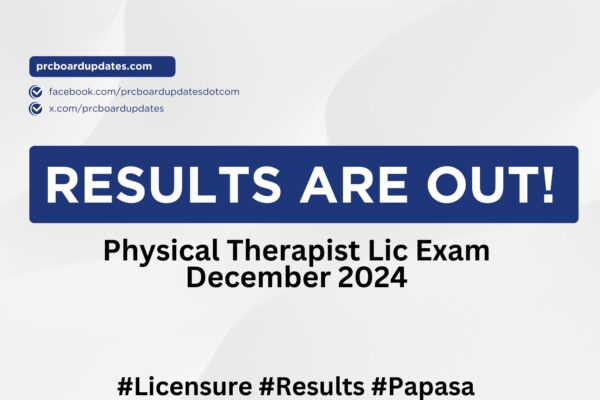 Physical Therapist Lic Exam December 2024 Results