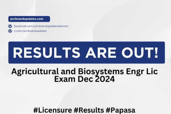 Agricultural and Biosystems Engr Lic Exam Dec 2024 Results