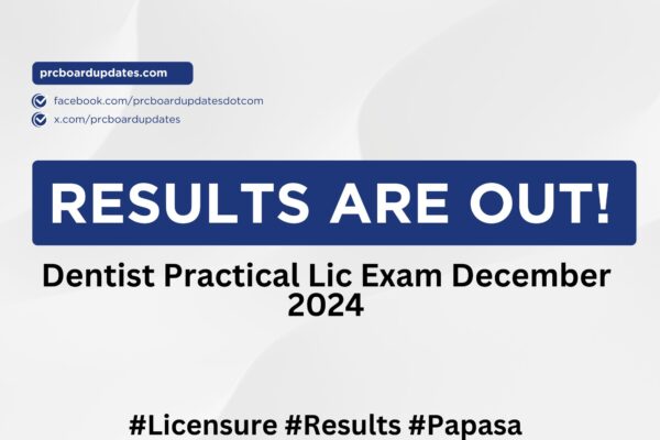 Dentist Practical Lic Exam December 2024 Results