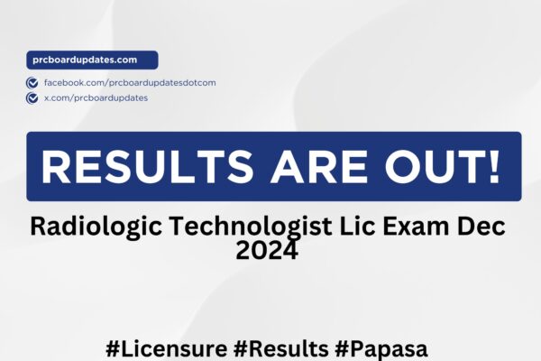 Radiologic Technologist Lic Exam Dec 2024 Results