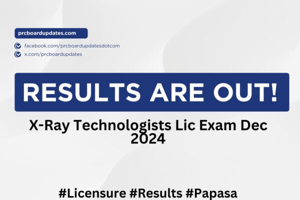 X-Ray Technologists Lic Exam Dec 2024 Results