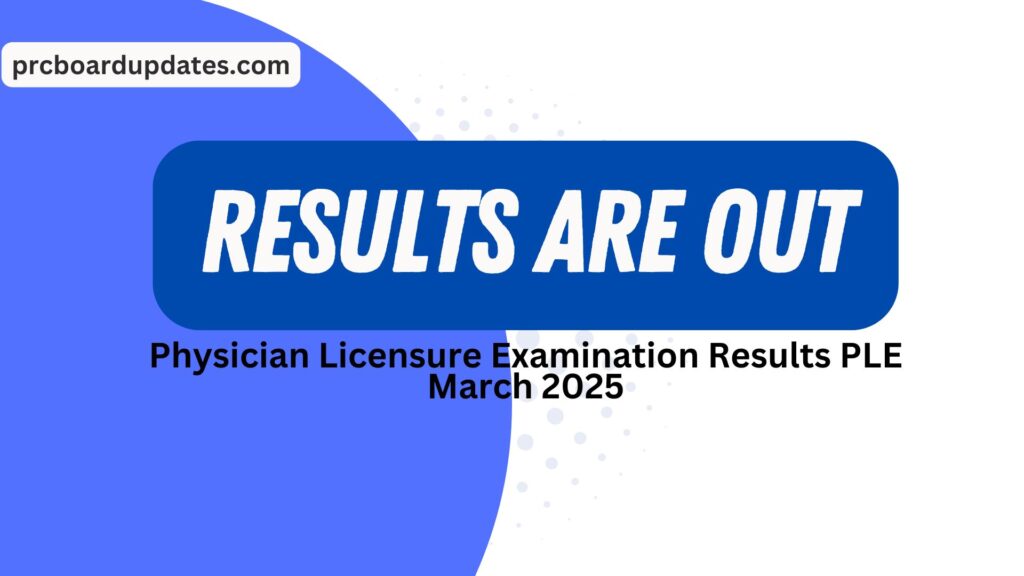 Physician Licensure Examination Results PLE March 2025