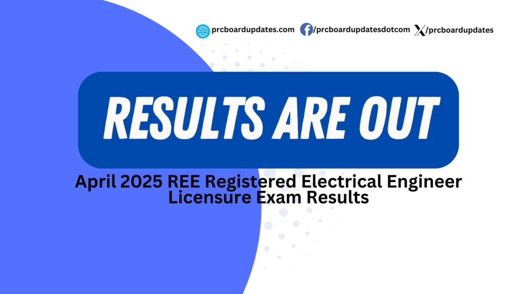 April 2025 REE Registered Electrical Engineer Licensure Exam Results