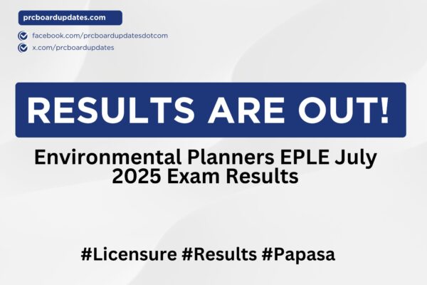 Environmental Planners EPLE July 2025 Exam Results