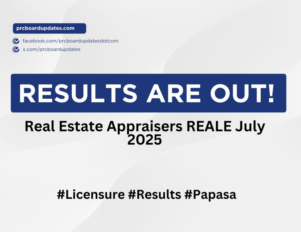 Real Estate Appraisers REALE July 2025 Exam Results