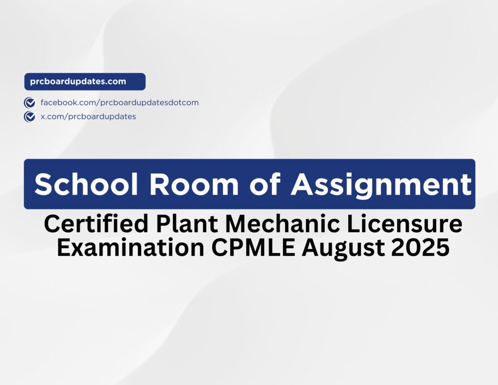 Certified Plant Mechanic Licensure Examination CPMLE August 2025
