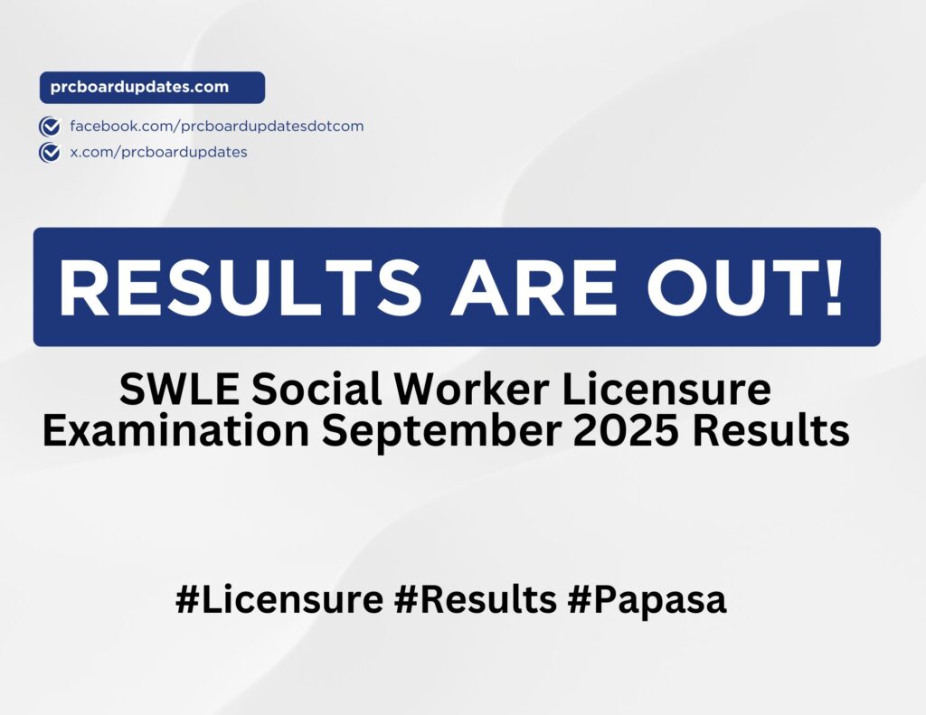 SWLE Social Worker Licensure Examination September 2025 Results