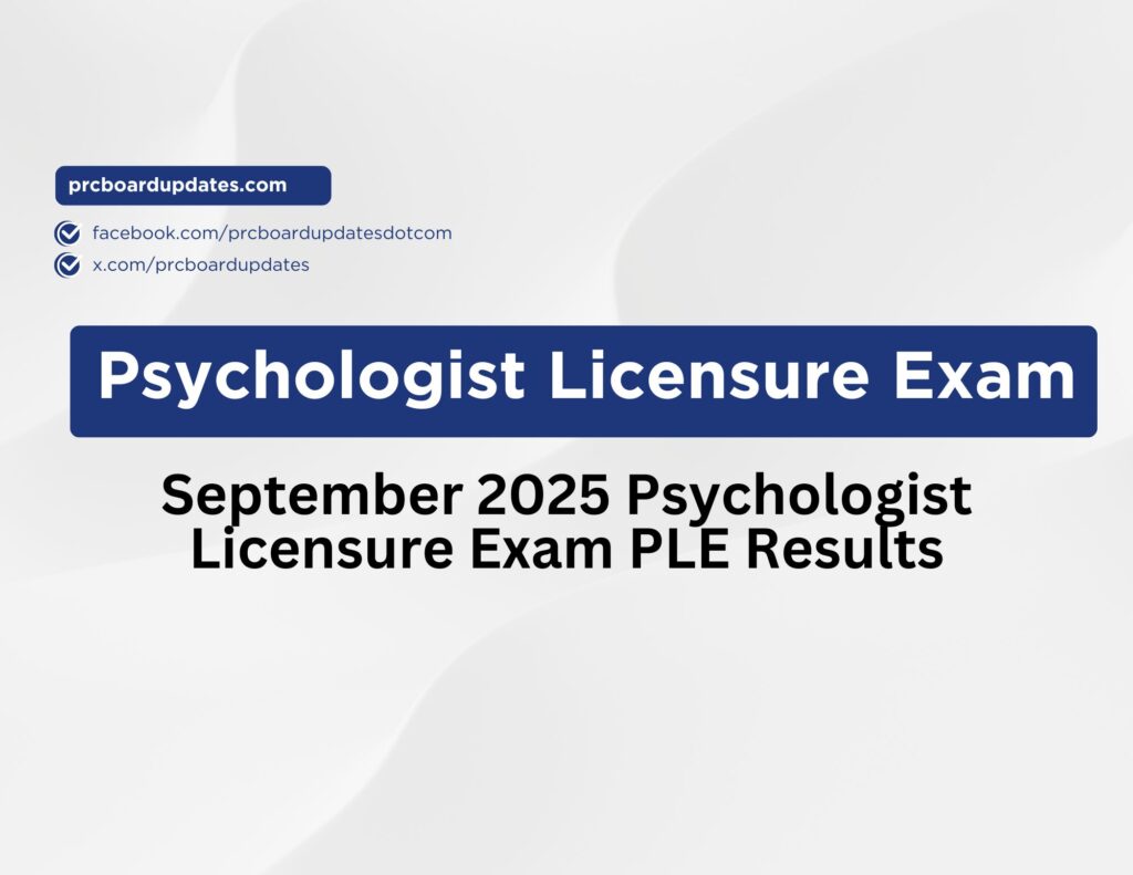 September 2025 Psychologist Licensure Exam PLE Results