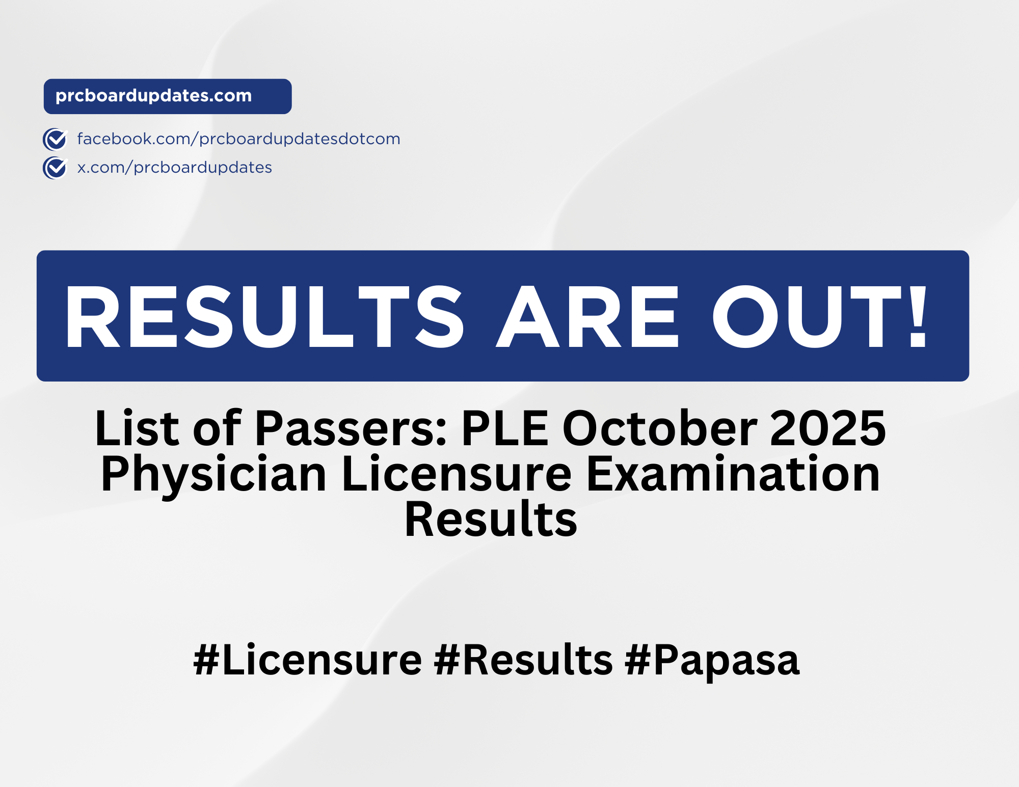 List of Passers: PLE October 2025 Physician Licensure Examination Results