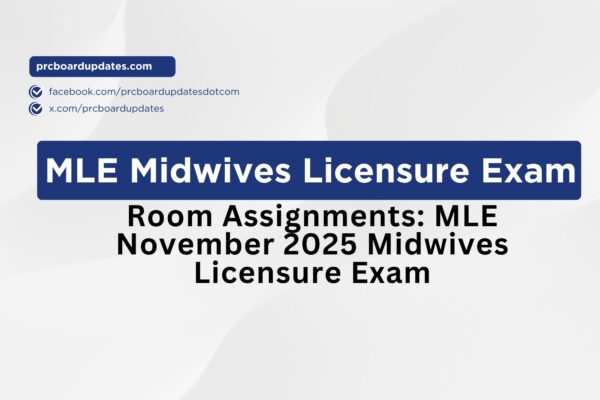 Room Assignments: MLE November 2025 Midwives Licensure Exam