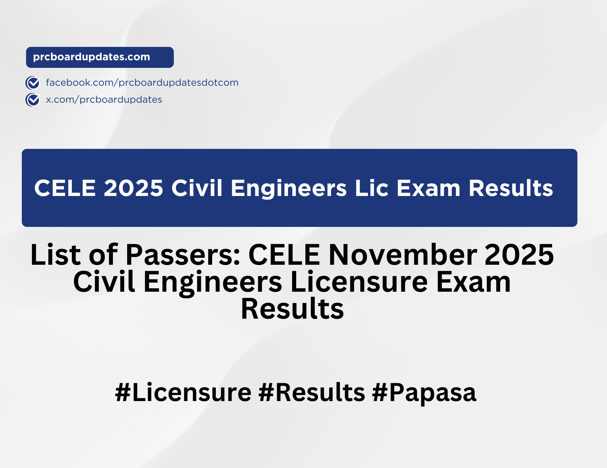 List of Passers: CELE November 2025 Civil Engineers Licensure Exam Results