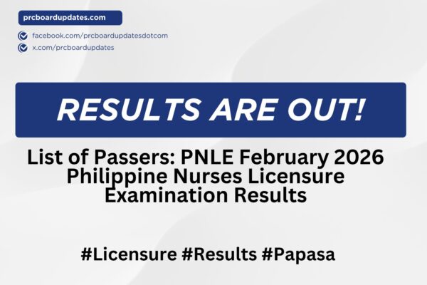 List of Passers: PNLE February 2026 Philippine Nurses Licensure Examination Results