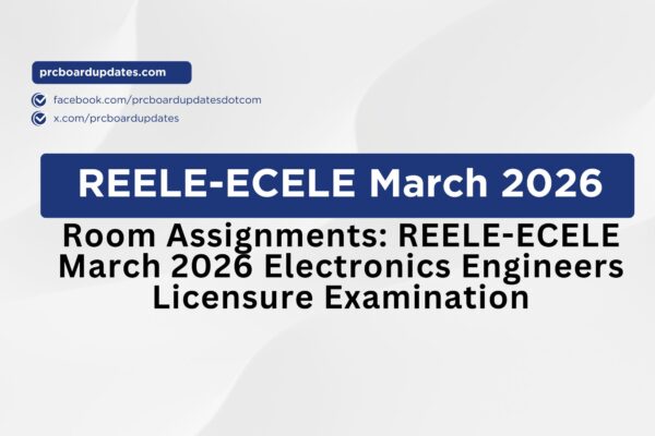 Room Assignments: REELE-ECELE March 2026 Electronics Engineers Licensure Examination