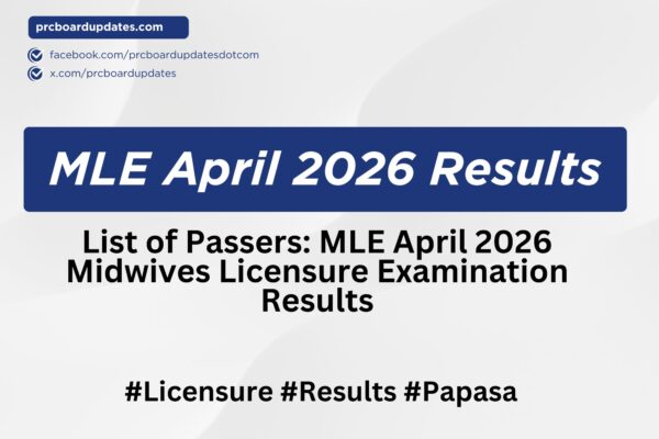 List of Passers: MLE April 2026 Midwives Licensure Examination Results