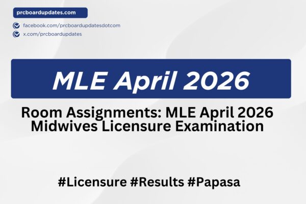 Room Assignments: MLE April 2026 Midwives Licensure Examination