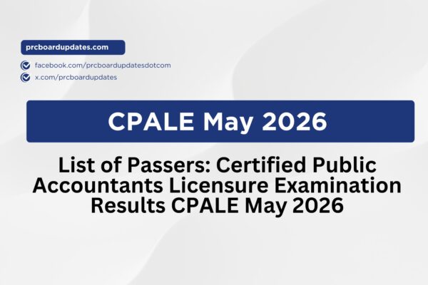 List of Passers: Certified Public Accountants Licensure Examination Results CPALE May 2026