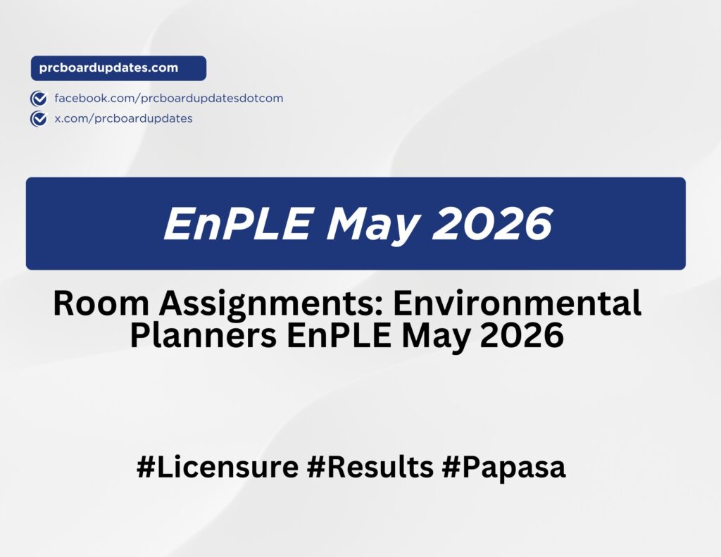 Room Assignments: Environmental Planners EnPLE May 2026