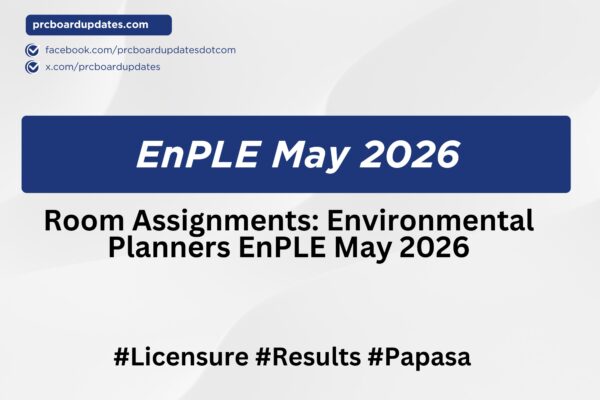 Room Assignments: Environmental Planners EnPLE May 2026