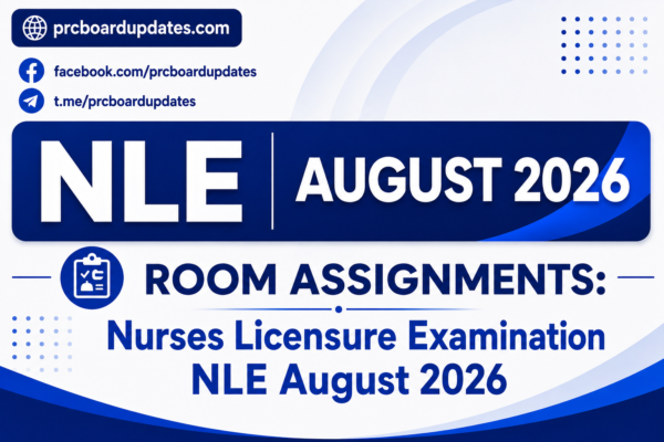 Room Assignments: Nurses Licensure Examination NLE August 2026