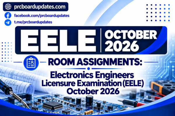 Room Assignments: Electronics Engineers Licensure Examination EELE October 2026