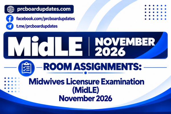 Room Assignments: Midwives Licensure Examination MidLE November 2026