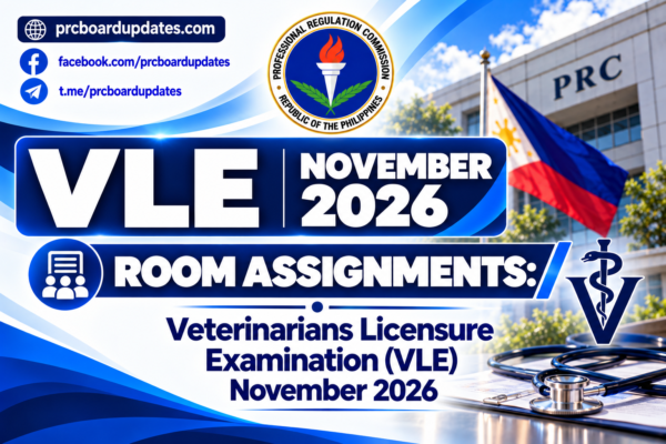 Room Assignments: Veterinarians Licensure Examination VLE November 2026